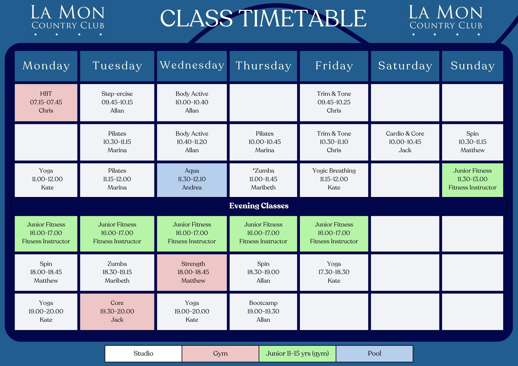 cc class timetable